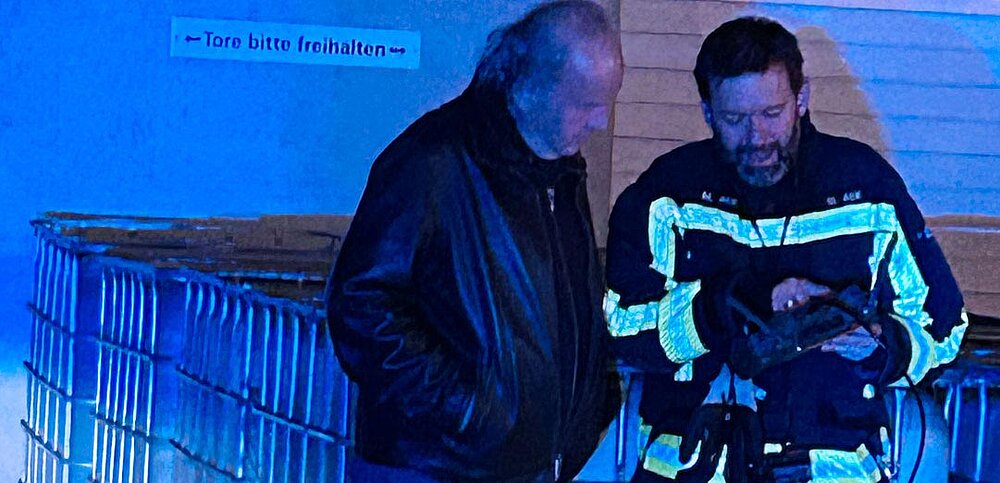 Feuerwehruebung bei H.P. Kaysser