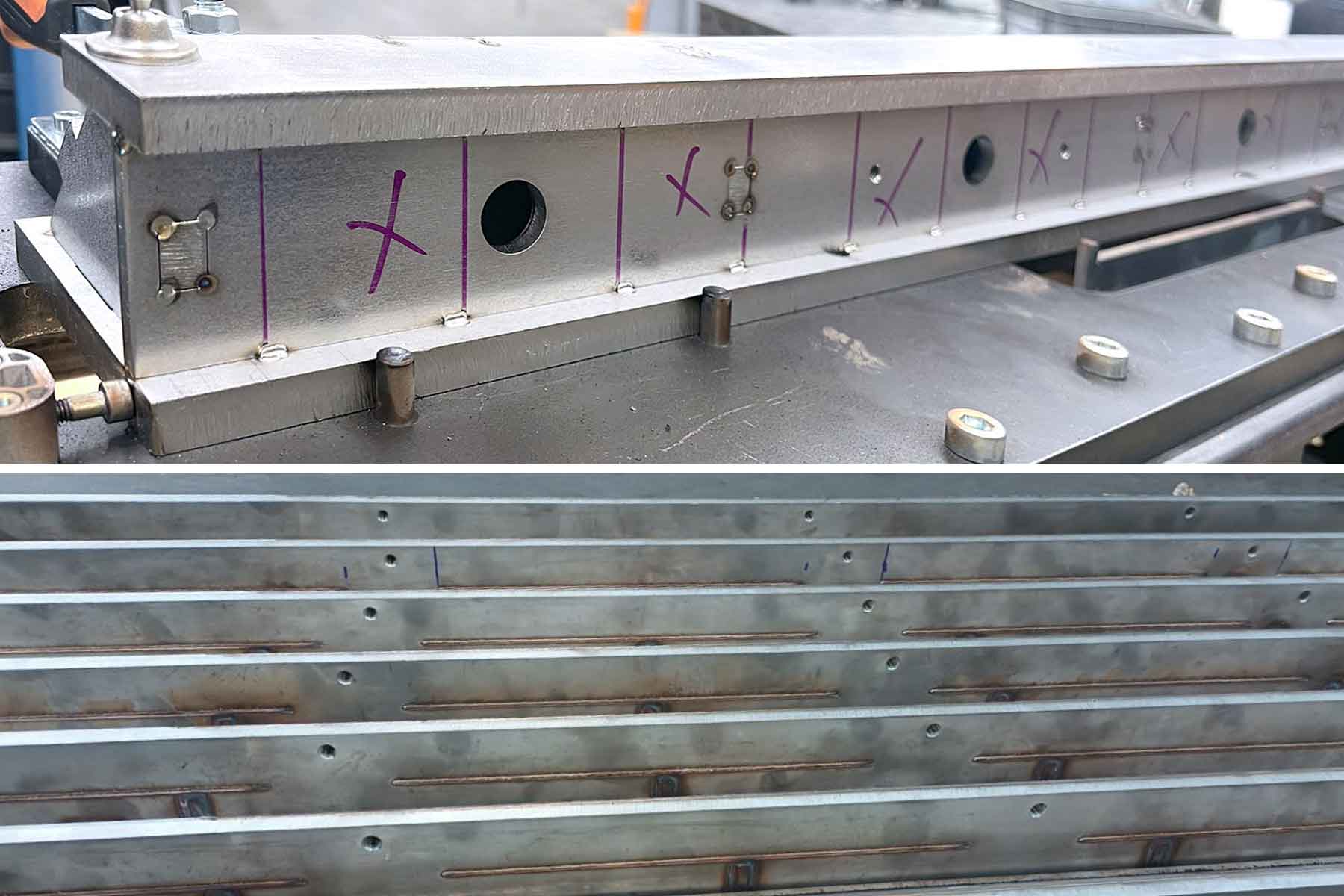 Bildcollage zu geschweißten Dickblechen